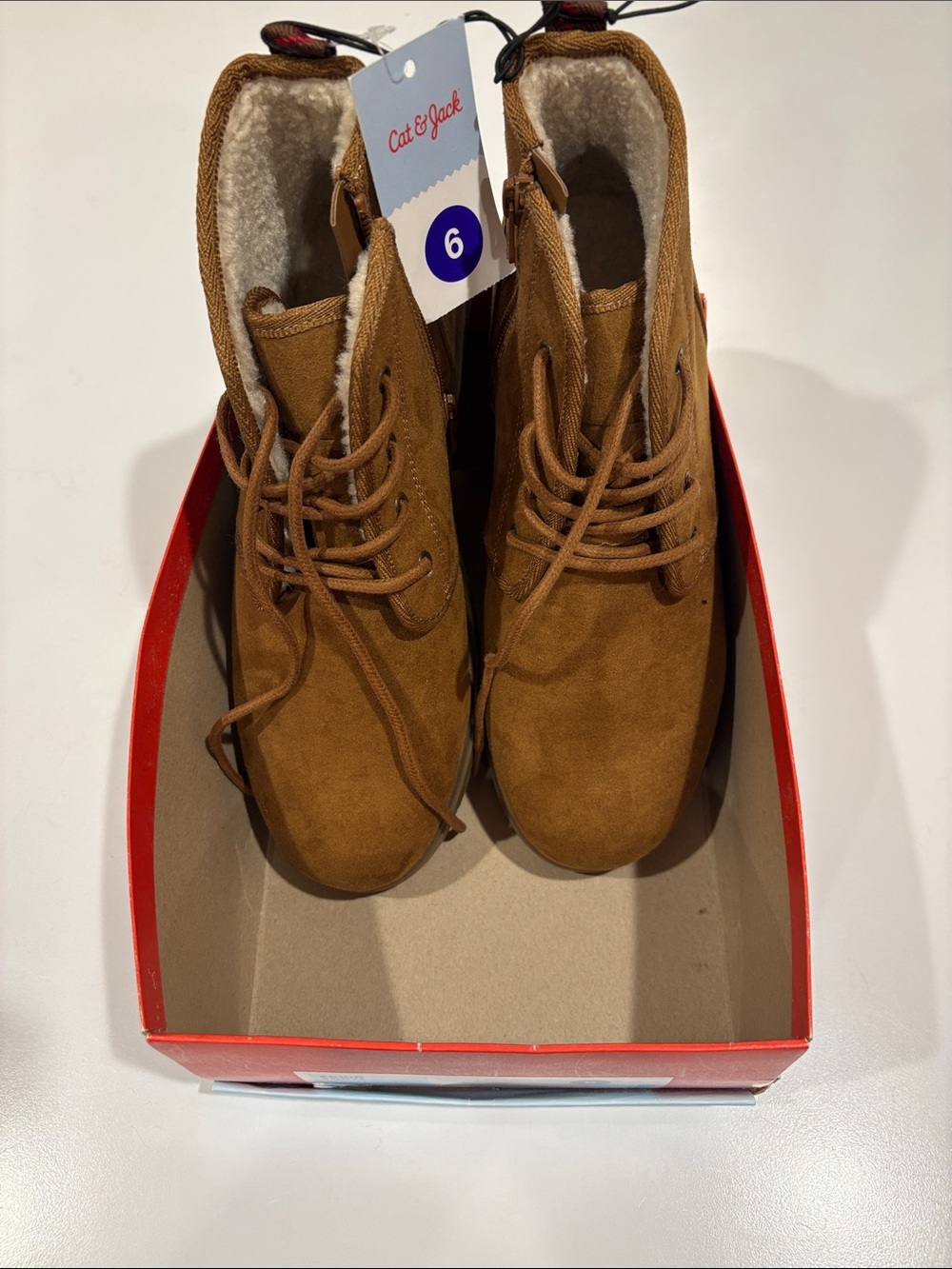 Cat & Jack Men's Brown Suede Chukka Boots with Faux Shearling